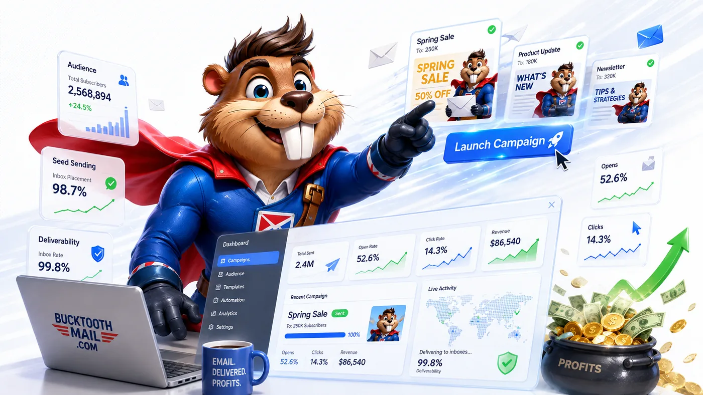 Campaign dashboard showing seed sending, inbox placement and deliverability rates